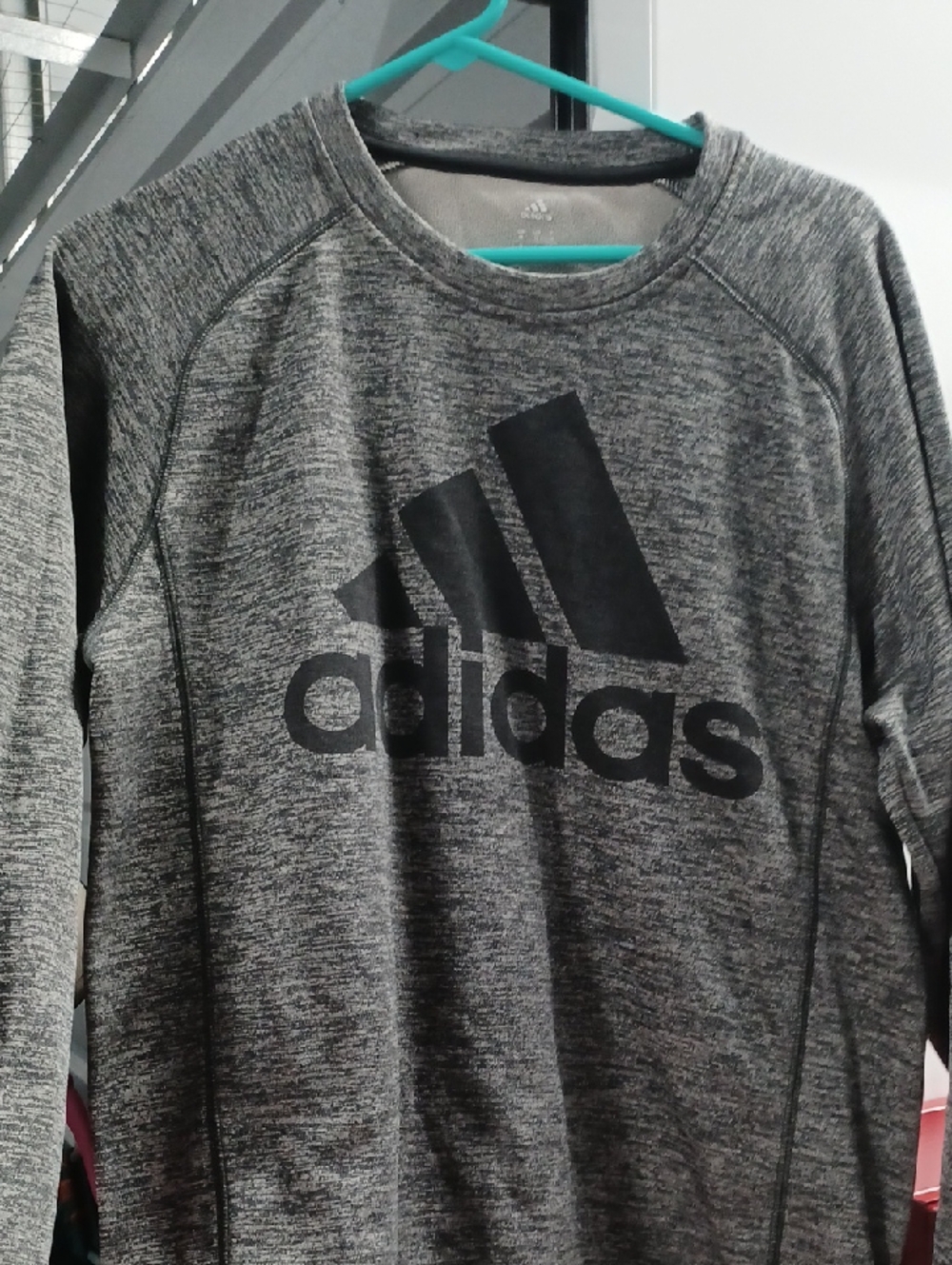adidas Womens Grey Heather Logo Crewneck Sweatshirt